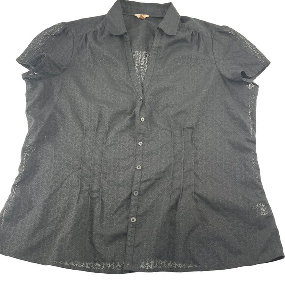 Sonoma Life + Style Womens 2X Button-Down Shirt‎ Black - Picture 1 of 5